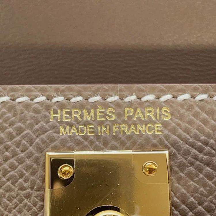 Pre Owned Hermes Etoupe Epsom Mini Kelly Do Bag