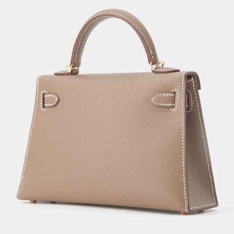 Pre Owned Hermes Etoupe Epsom Mini Kelly Do Bag
