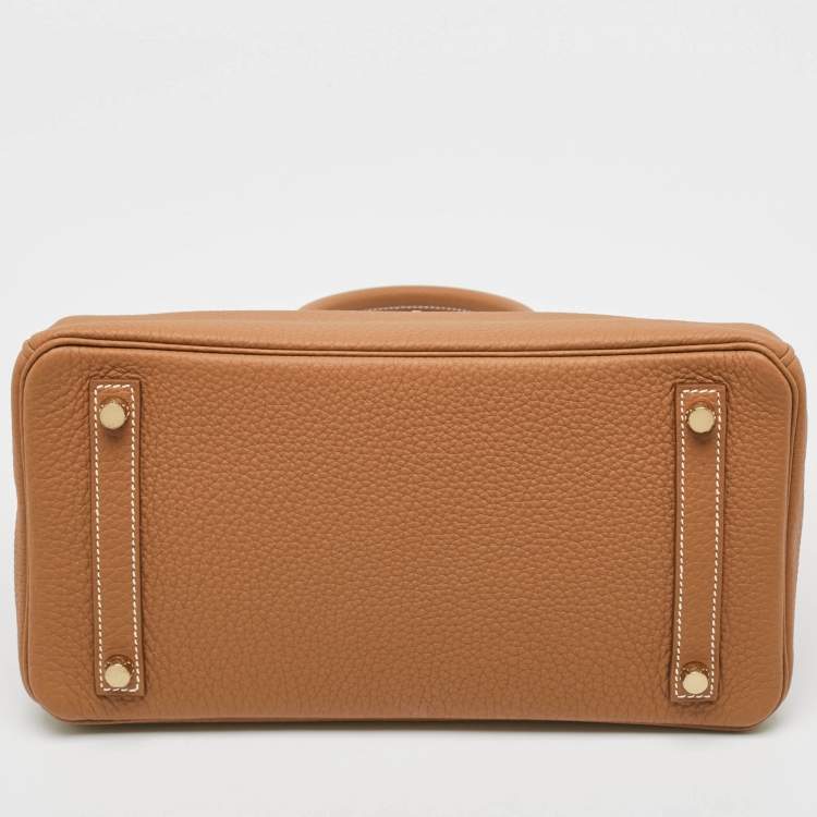 Pre Owned Hermès Gold Togo Leather Gold Finish Birkin 30 Bag