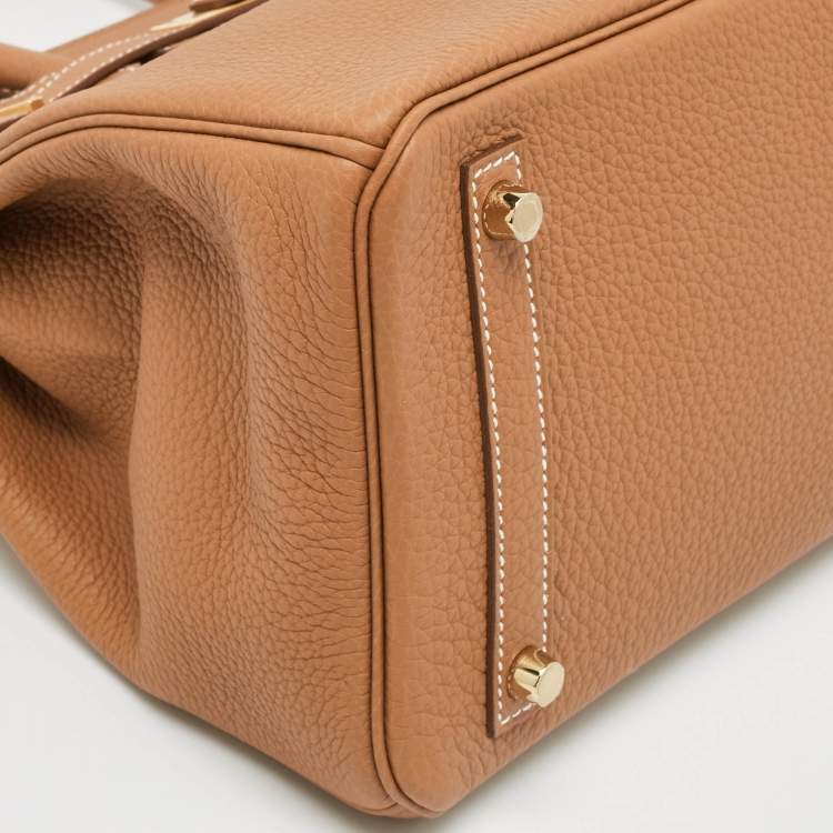 Pre Owned Hermès Gold Togo Leather Gold Finish Birkin 30 Bag