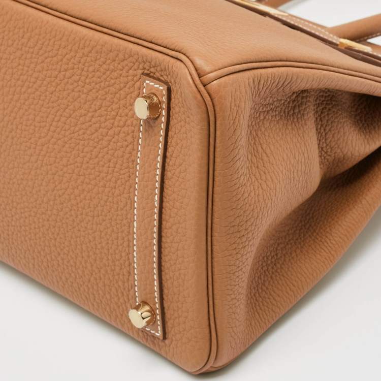 Pre Owned Hermès Gold Togo Leather Gold Finish Birkin 30 Bag
