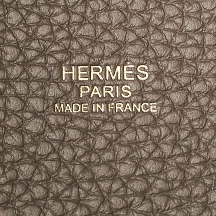 Pre Owned Hermes Etoupe Taurillon Clemence Leather Picotin Lock 18 Bag