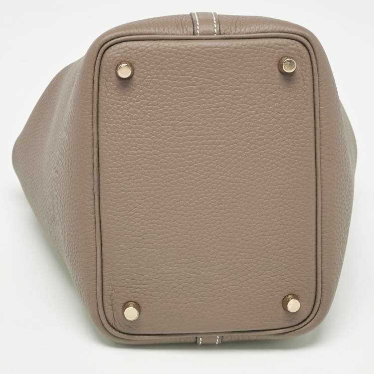 Pre Owned Hermes Etoupe Taurillon Clemence Leather Picotin Lock 18 Bag