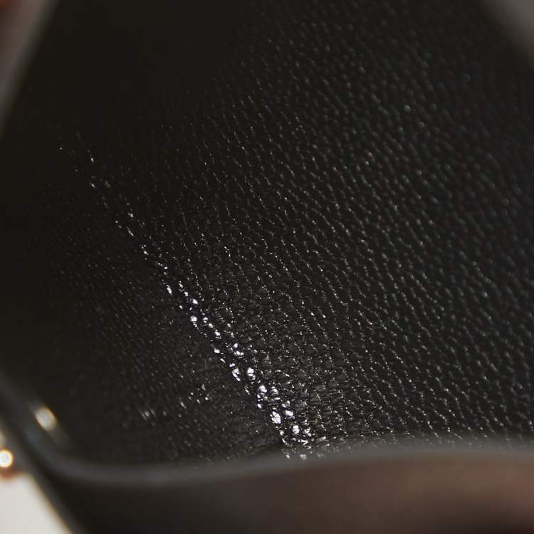 Pre Owned Hermes Noir Chevre Leather Bastia Change Purse