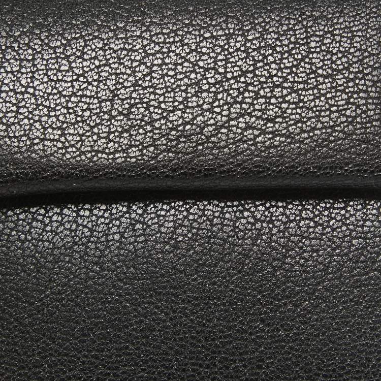 Pre Owned Hermes Noir Chevre Leather Bastia Change Purse