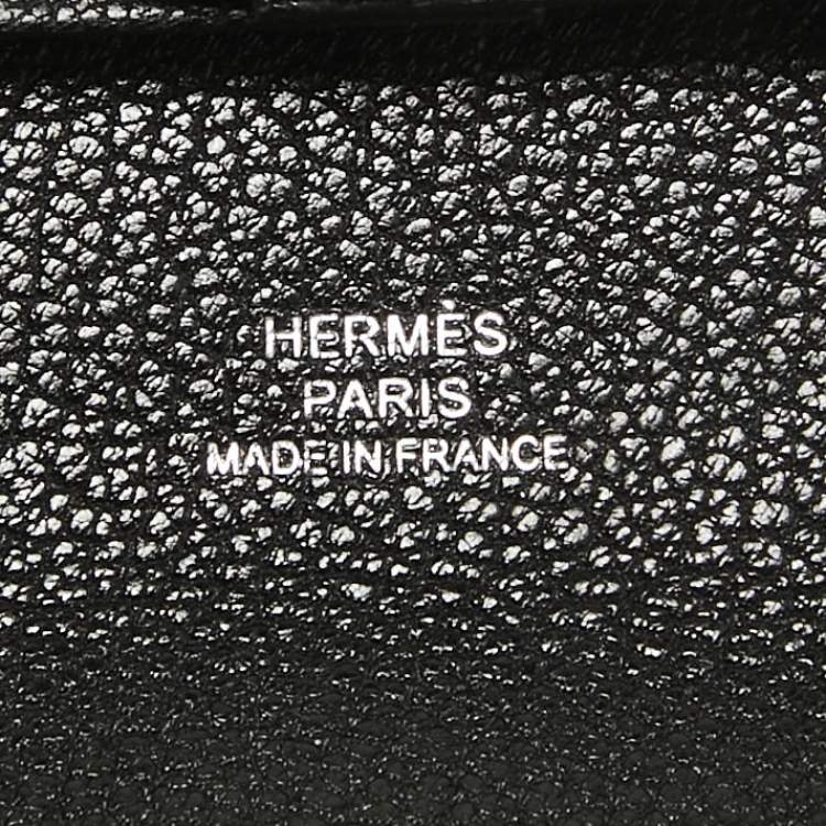 Pre Owned Hermes Noir Chevre Leather Bastia Change Purse