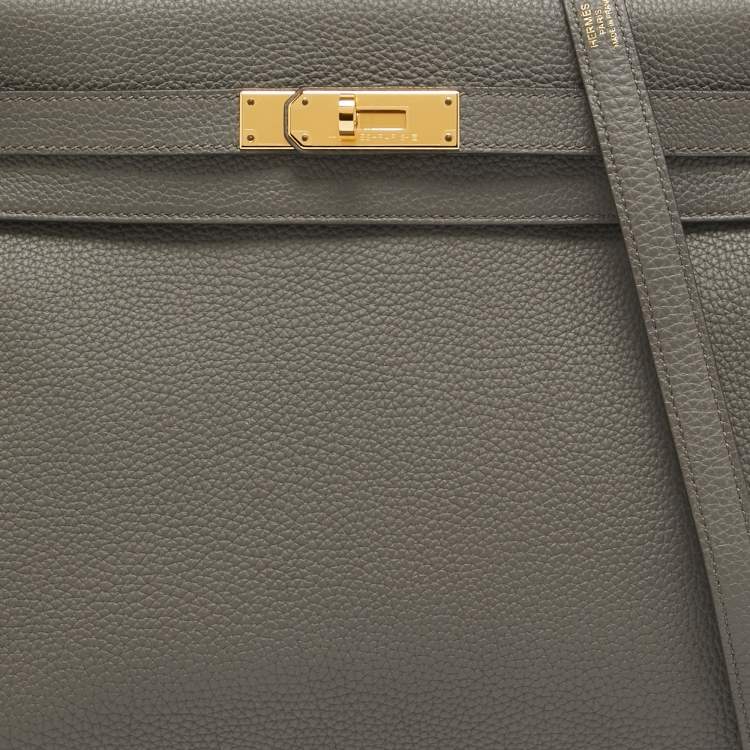 Pre Owned Hermes Etain Togo Leather Gold Finish Kelly Retourne 32 Bag