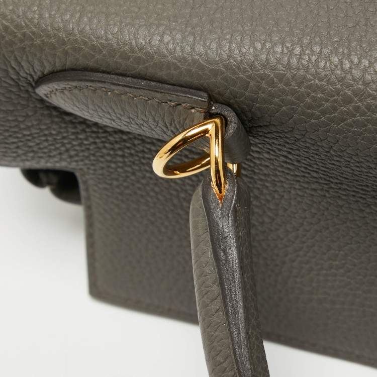 Pre Owned Hermes Etain Togo Leather Gold Finish Kelly Retourne 32 Bag