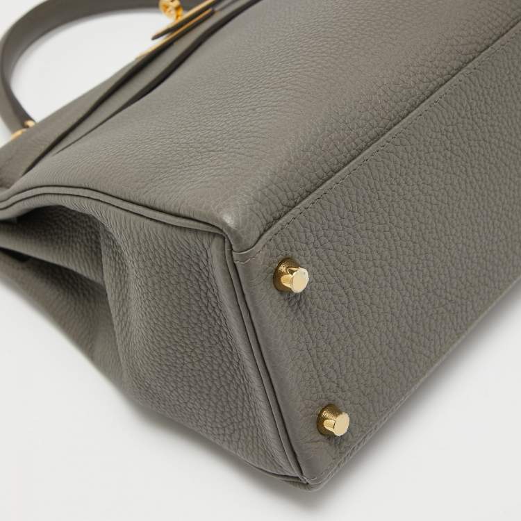 Pre Owned Hermes Etain Togo Leather Gold Finish Kelly Retourne 32 Bag
