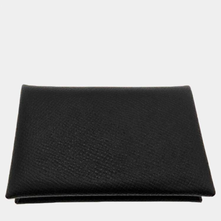 Hermes Calvi Card Case Black