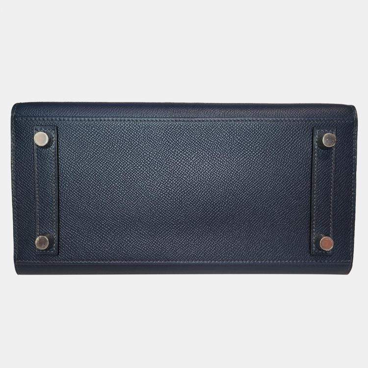 Pre Owned Hermes Bleu de Prusse Epsom Sellier Birkin 25 bag