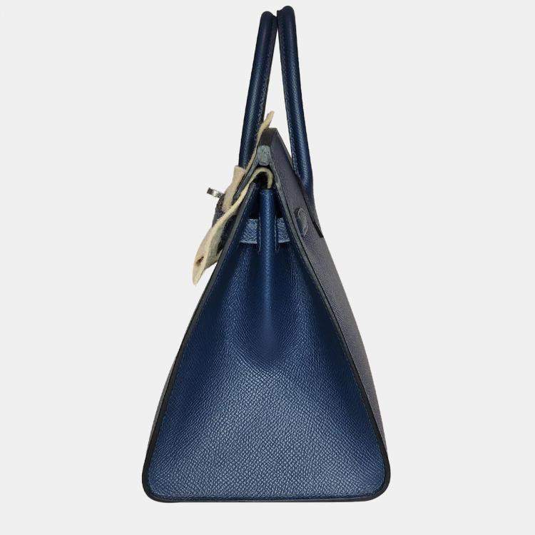 Pre Owned Hermes Bleu de Prusse Epsom Sellier Birkin 25 bag