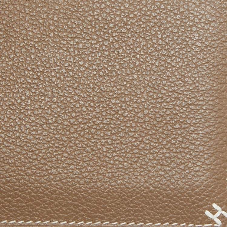 Pre Owned Hermès Etoupe Evercolor Leather H Sellier Card Holder