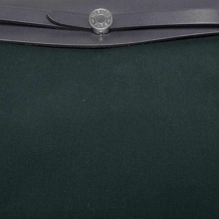 Pre Owned Hermès Vert Cypres/Gris Misty Toile and Vache Hunter Herbag Zip 31 Bag
