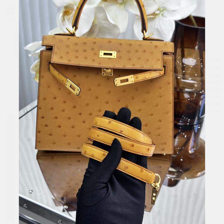 Pre Owned Hermes Ostrich Leather Kelly 25 Bag