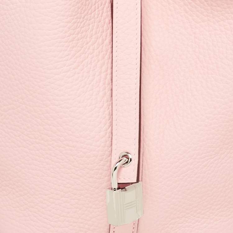 Pre Owned Hermès Rose Sakura Taurillon Clemence Leather Picotin Lock 18 Bag