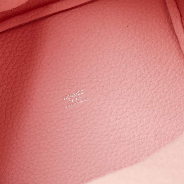 Pre Owned Hermès Rose Sakura Taurillon Clemence Leather Picotin Lock 18 Bag
