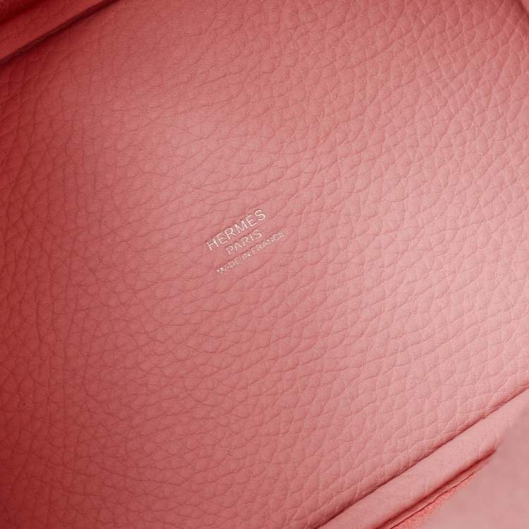 Pre Owned Hermès Rose Sakura Taurillon Clemence Leather Picotin Lock 18 Bag