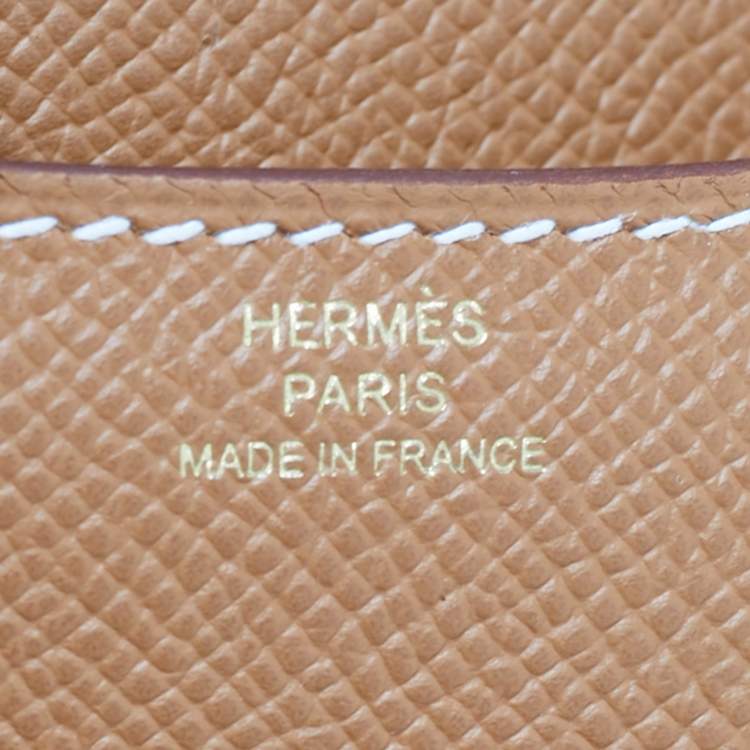 Pre Owned Hermès Gold Epsom Leather Gold Finish Constance 18 Mini Bag