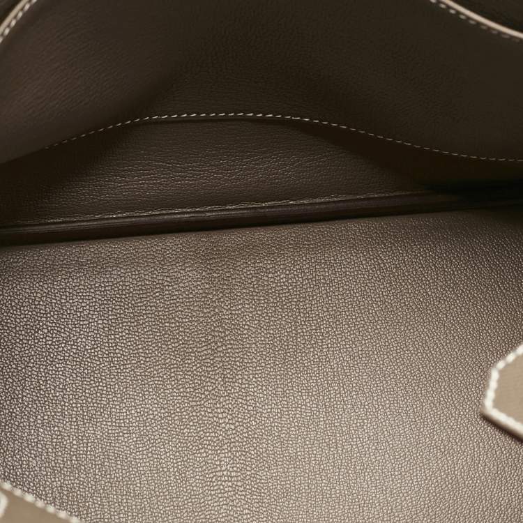 Pre Owned Hermès Etoupe Epsom Leather Gold Finish Birkin 30 Bag