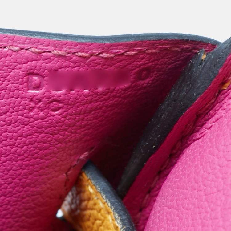 Pre Owned Hermès Jaune D' Or/Rose Pourpre Epsom Leather Gold Finish Birkin 30 Bag