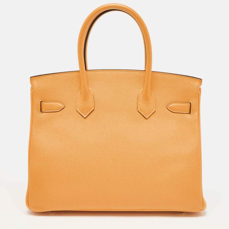 Pre Owned Hermès Jaune D' Or/Rose Pourpre Epsom Leather Gold Finish Birkin 30 Bag