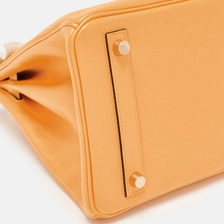 Pre Owned Hermès Jaune D' Or/Rose Pourpre Epsom Leather Gold Finish Birkin 30 Bag