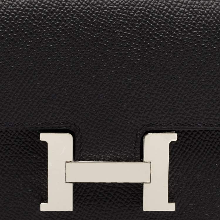 Pre Owned Hermès Noir Epsom Leather Constance Slim Wallet