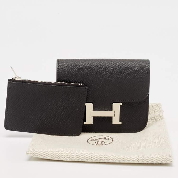 Pre Owned Hermès Noir Epsom Leather Constance Slim Wallet