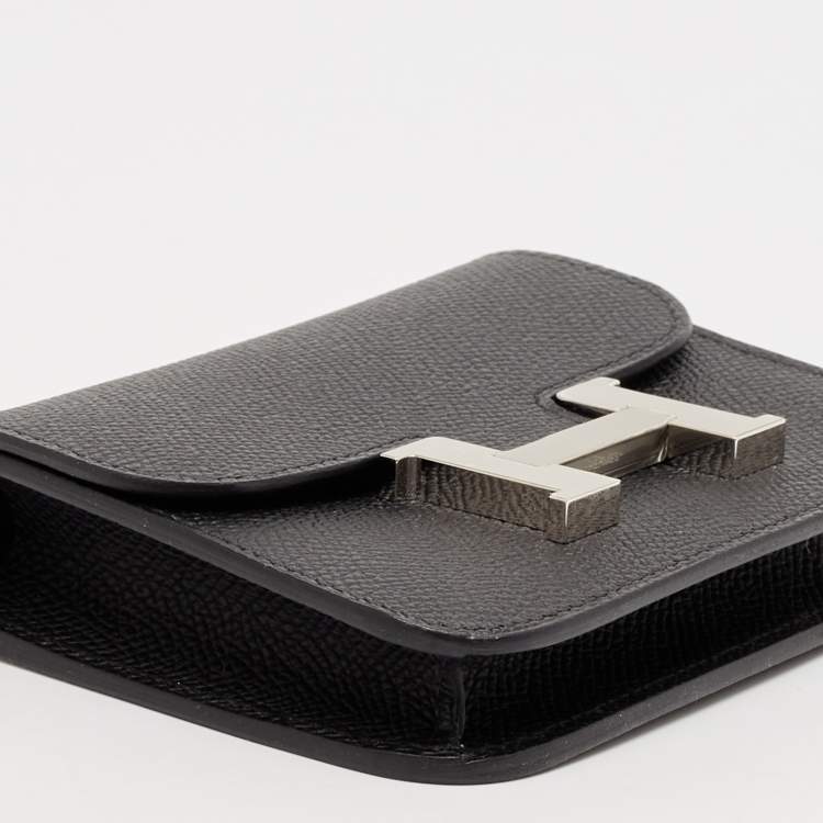 Pre Owned Hermès Noir Epsom Leather Constance Slim Wallet