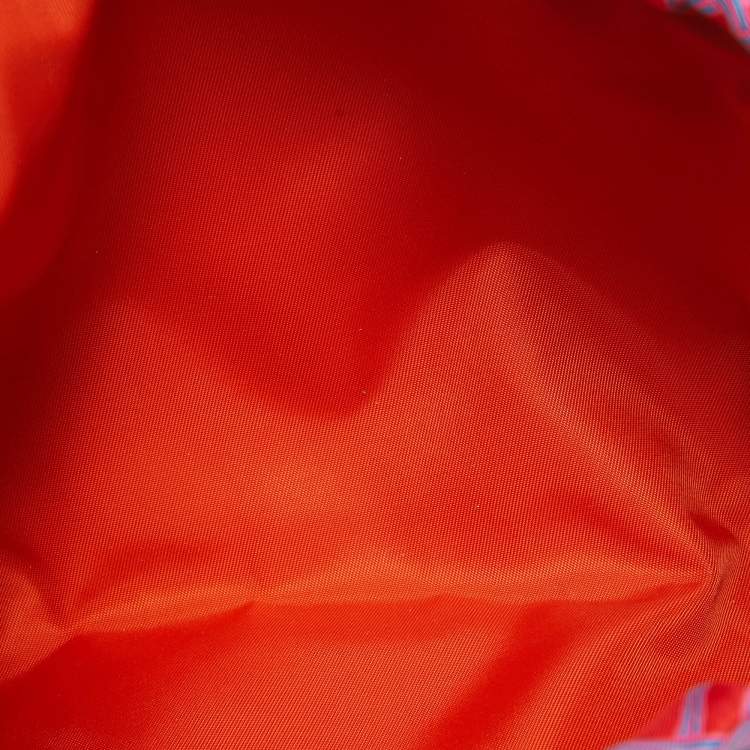 Pre Owned Hermès Rouge de Cœur/Fauve Silk and Barenia Leather Fourbi 20 Pouch