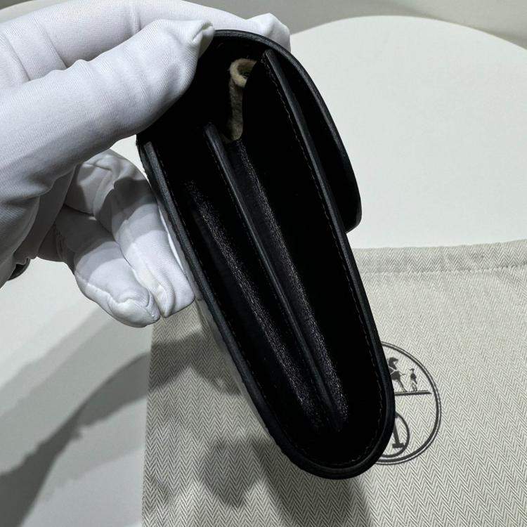 Pre Owned Hermes Black Leather Constance To Go Shoulder Bag