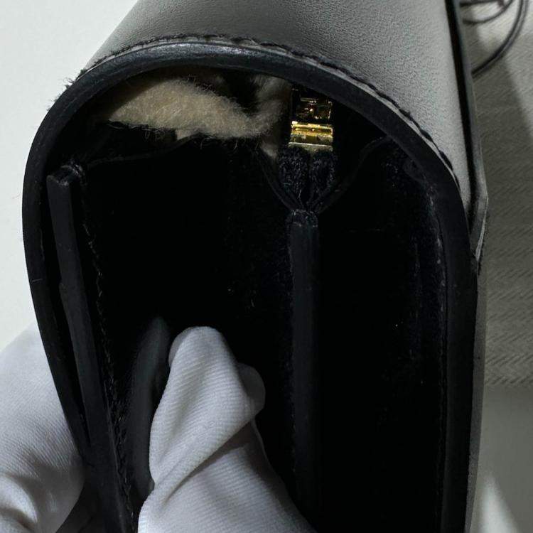 Pre Owned Hermes Black Leather Constance To Go Shoulder Bag