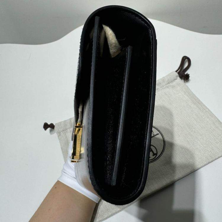 Pre Owned Hermes Black Leather Constance To Go Shoulder Bag