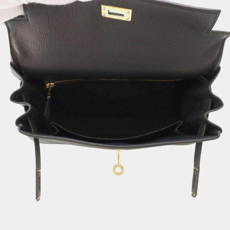 Pre Owned Hermes Black Togo Leather 25 Kelly Bag