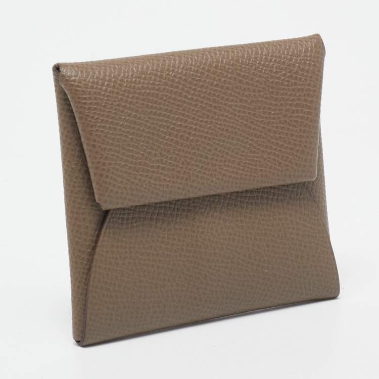 Pre Owned Hermès Etoupe Epsom Leather Bastia Change Purse