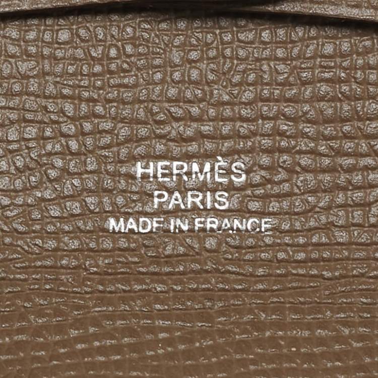 Pre Owned Hermès Etoupe Epsom Leather Bastia Change Purse