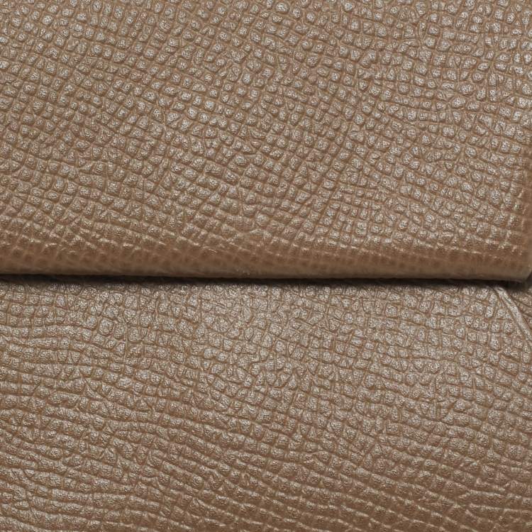 Pre Owned Hermès Etoupe Epsom Leather Bastia Change Purse