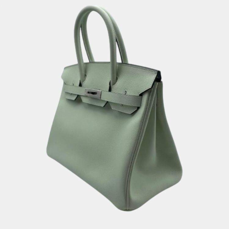 Pre Owned Hermes Vert Fizz Veau Epsom Leather Birkin 30 Bag