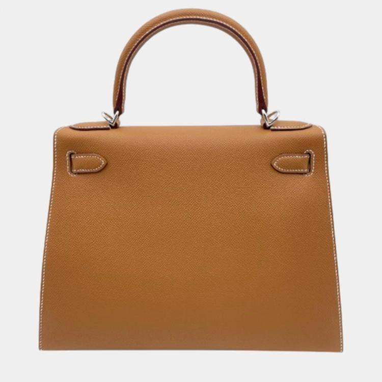 Pre Owned Hermes Gold Epsom Leather Kelly 28 Bag