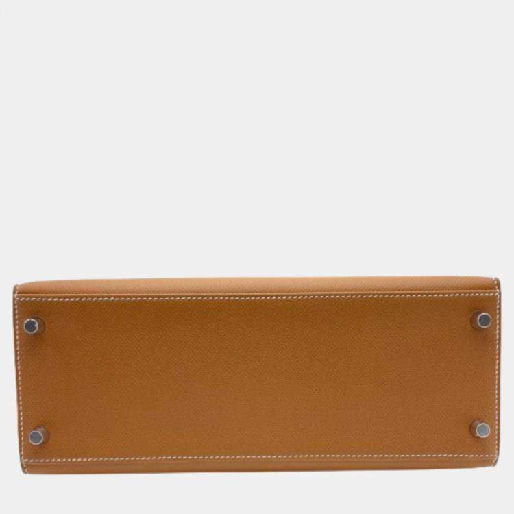 Pre Owned Hermes Gold Epsom Leather Kelly 28 Bag