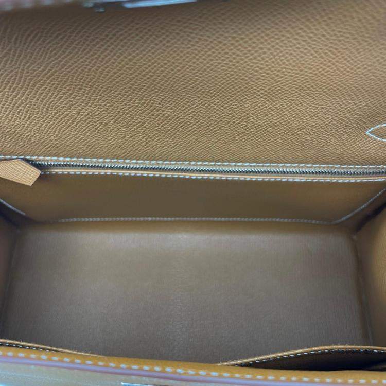 Pre Owned Hermes Gold Epsom Leather Kelly 28 Bag