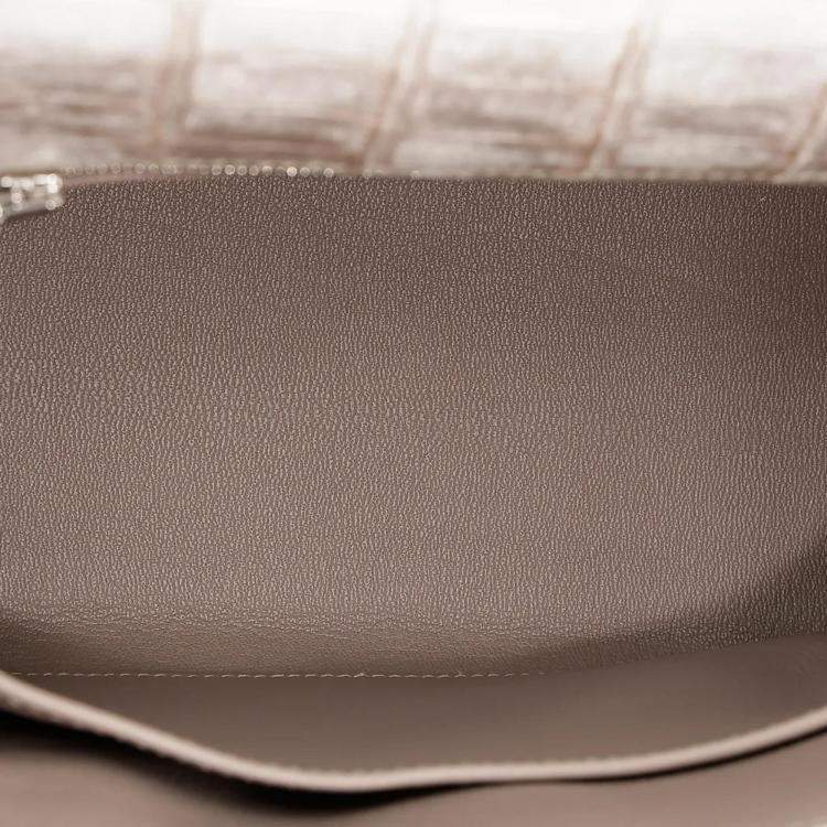 Pre Owned Hermes Himalaya Matte Niloticus Crocodile Leather Kelly 25 Bag