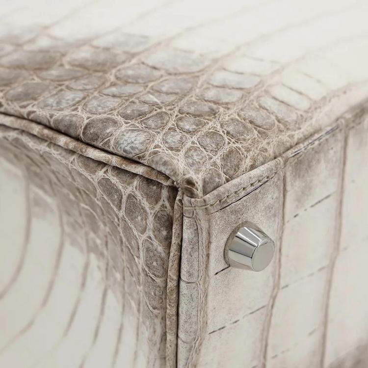 Pre Owned Hermes Himalaya Matte Niloticus Crocodile Leather Kelly 25 Bag