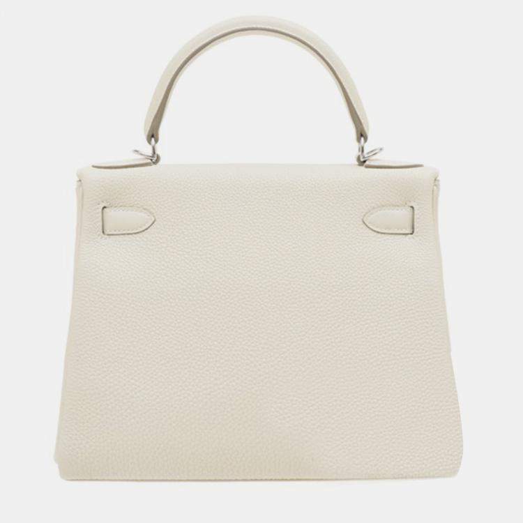 Pre Owned Hermes Craie Togo Leather Kelly 28 Bag
