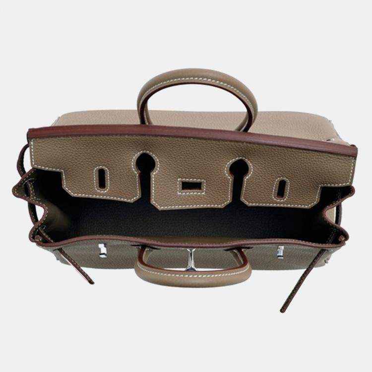 Pre Owned Hermes Etoupe Grey Togo Leather Birkin 25 Bag