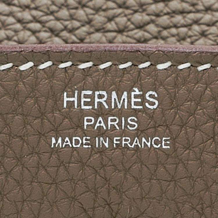 Pre Owned Hermes Etoupe Grey Togo Leather Birkin 25 Bag