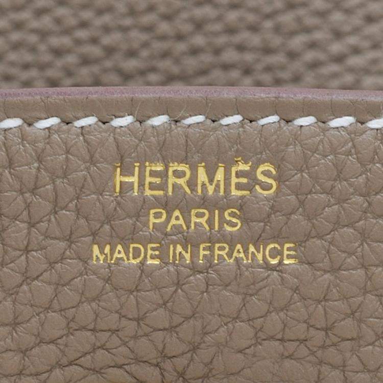 Pre Owned Hermes Etoupe Grey Togo Leather Birkin 25 Bag