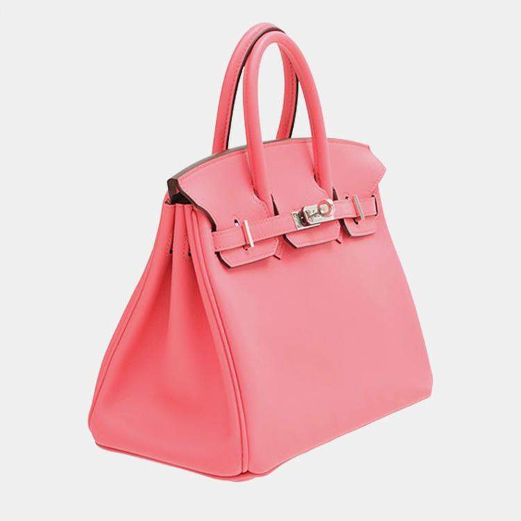 Pre Owned Hermes Rose Azalee Swift Leather Birkin 25 Bag