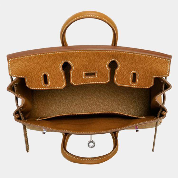 Pre Owned Hermes Gold Togo Leather Birkin 25 Bag